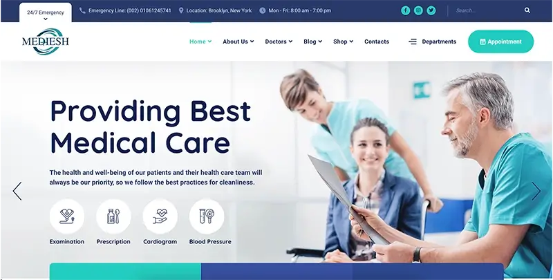 Mediesh Healthcare Website Application Development